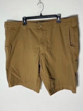 Noble Outfitters Tan Flat Front Work Shorts 42 Dadcore Utility Work Wear